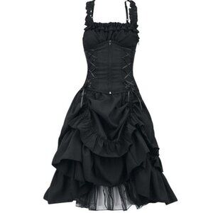 Halloween gothic witch steampunk black dress size XL